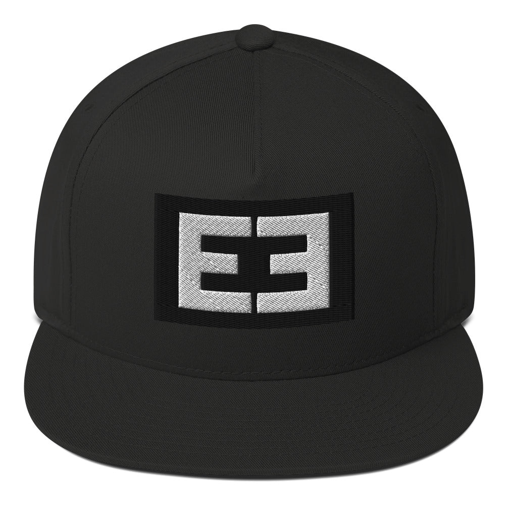 LivEƎvi⅃ flat bill cap in black, front view