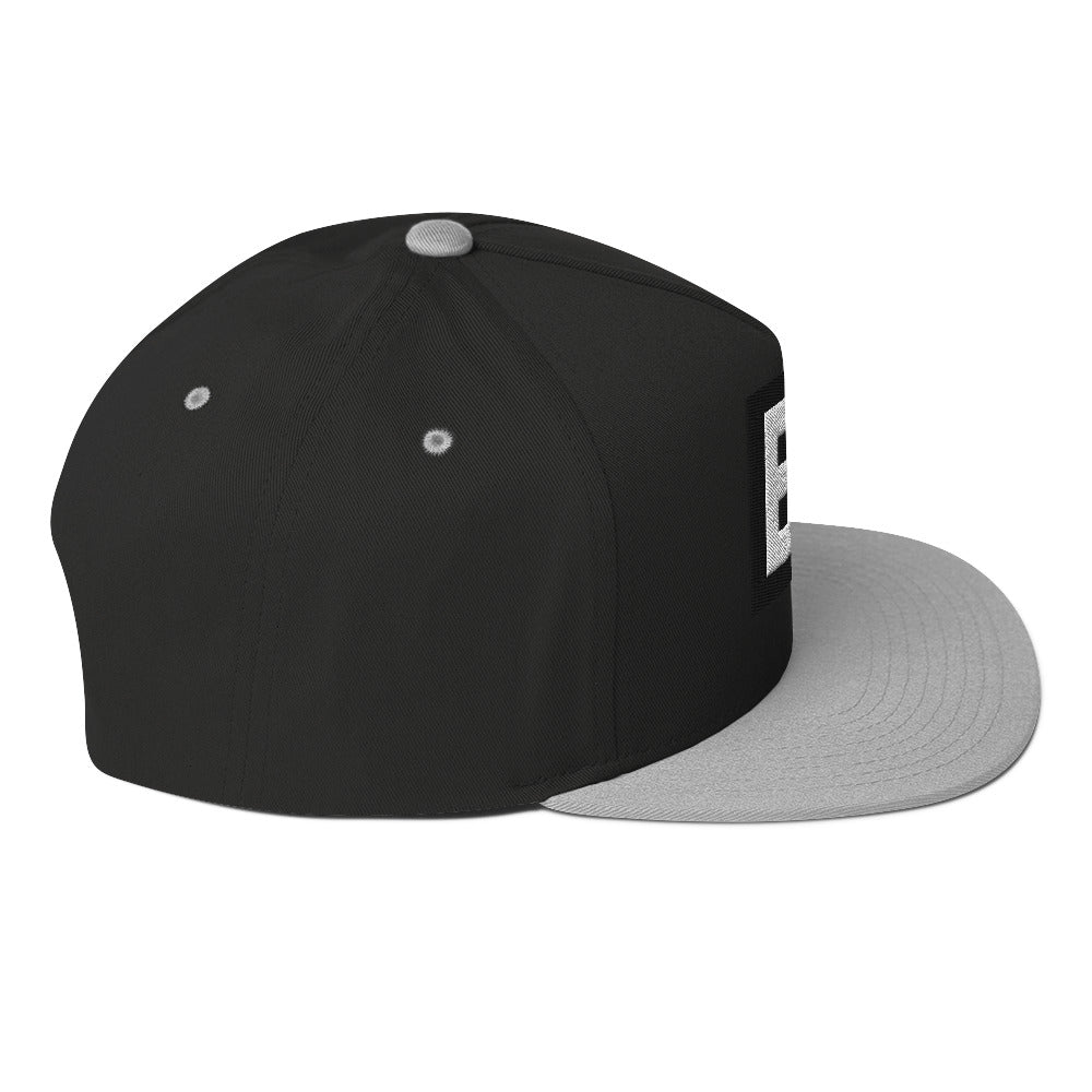 LivEƎvi⅃ flat bill cap in black and grey, right side view