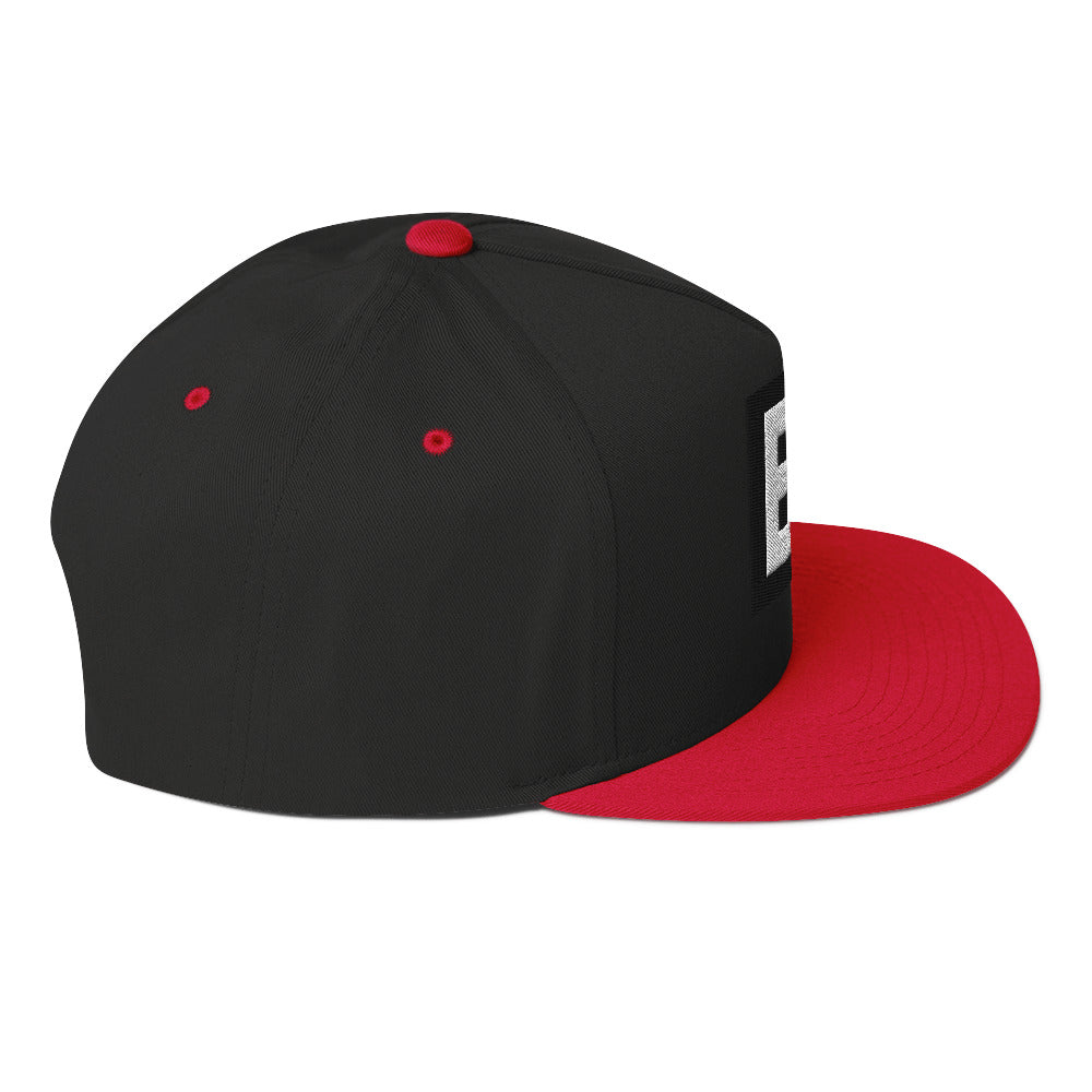 LivEƎvi⅃ flat bill cap in black and red, right side view