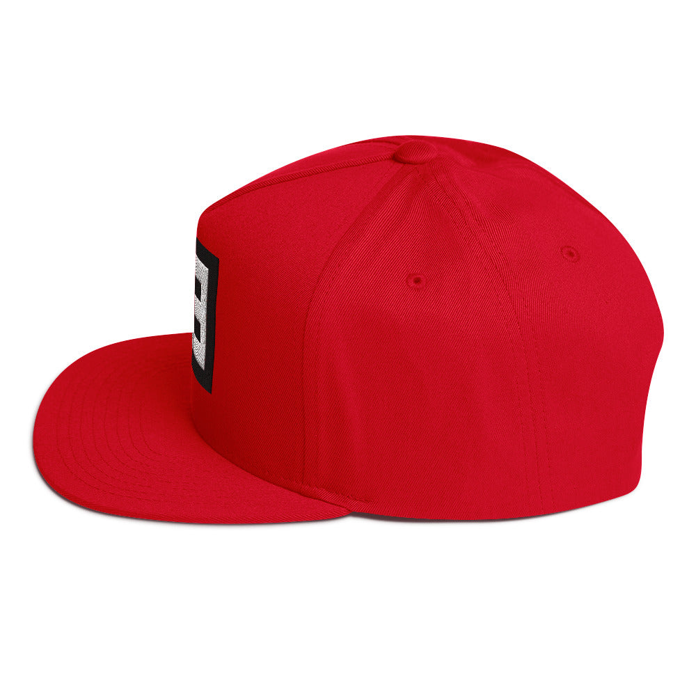 LivEƎvi⅃ flat bill cap in red, left side view
