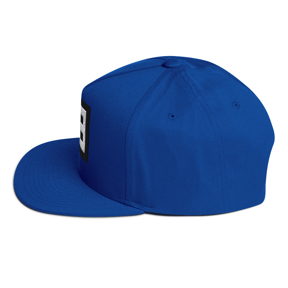 LivEƎvi⅃ flat bill cap in royal blue, left side view