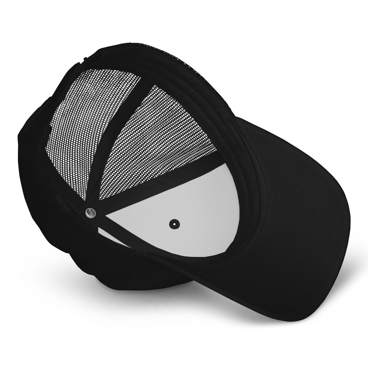 LivEƎvi⅃ trucker cap in black, product detail view