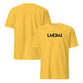 LivEƎvi⅃ Original Logo light colors graphic tee in daisy, front and back view