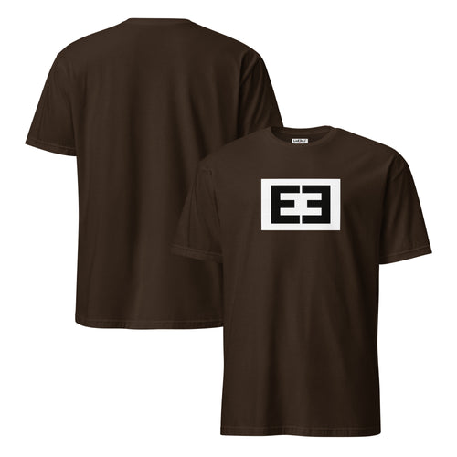 LivEƎvi⅃ 2OF3 Different on Purpose graphic tee in dark chocolate, front and back view