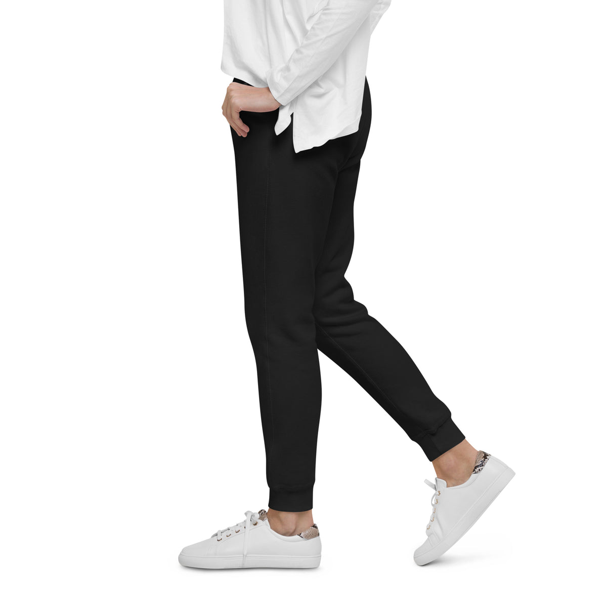 LivEƎvi⅃ After Dark fleece sweatpants in black, left view