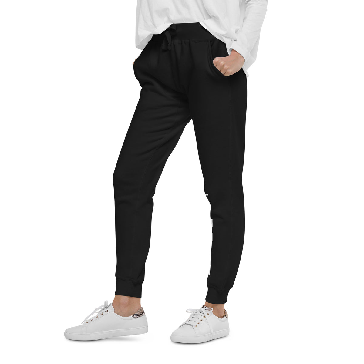 LivEƎvi⅃ After Dark fleece sweatpants in black, left front view