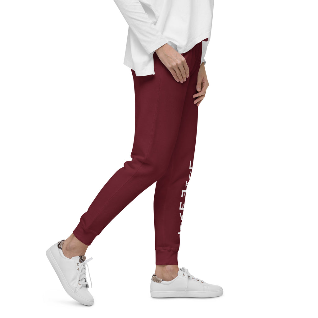 LivEƎvi⅃ After Dark fleece sweatpants in maroon, right view