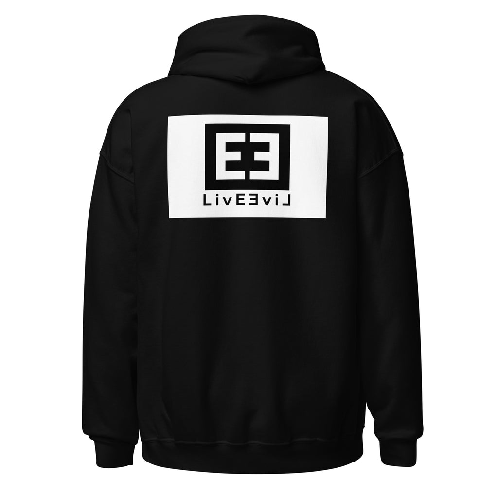 LivEƎvi⅃ 3OF3 Big & Tall graphic hoodie in black, back view