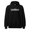 LivEƎvi⅃ 1OF3 Big & Tall graphic hoodie in black, front view