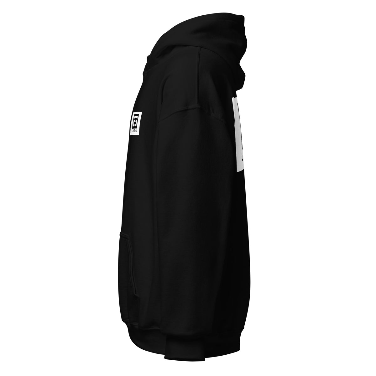 LivEƎvi⅃ 3OF3 Big & Tall graphic hoodie in black, left view