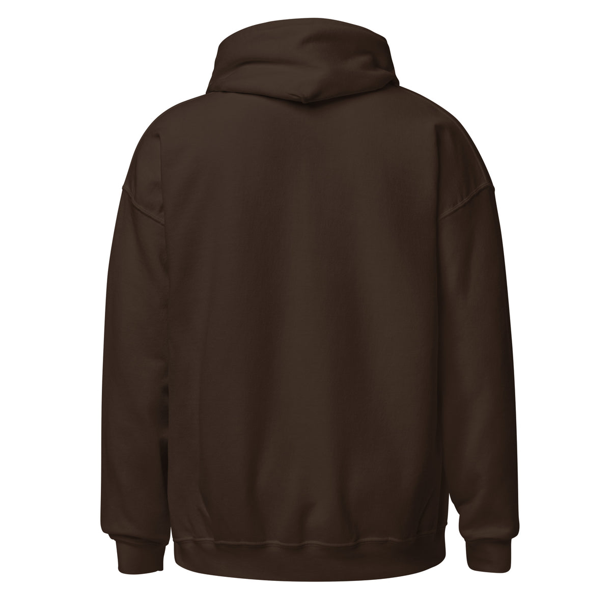 HAIL YOURSELF LivEƎvi⅃ Big & Tall graphic hoodie in dark chocolate, back view