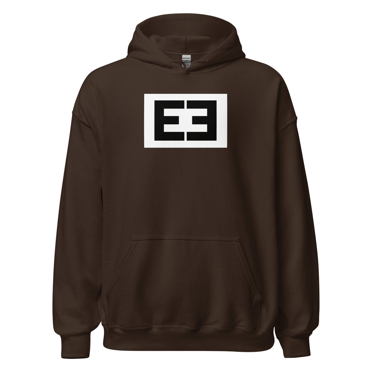 LivEƎvi⅃ 2OF3 Big & Tall graphic hoodie in dark chocolate, front view