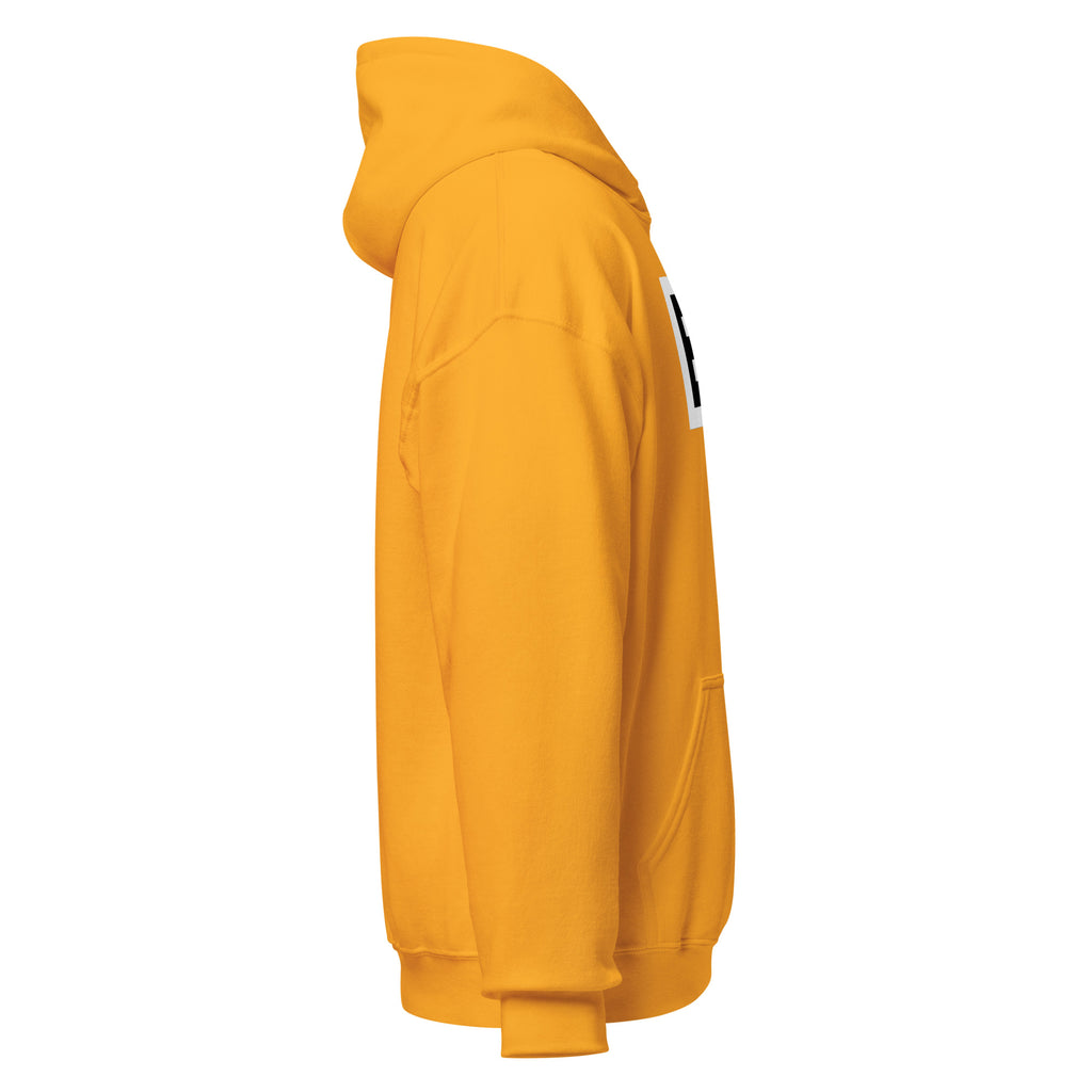 LivEƎvi⅃ 2OF3 Big & Tall graphic hoodie in gold, right view