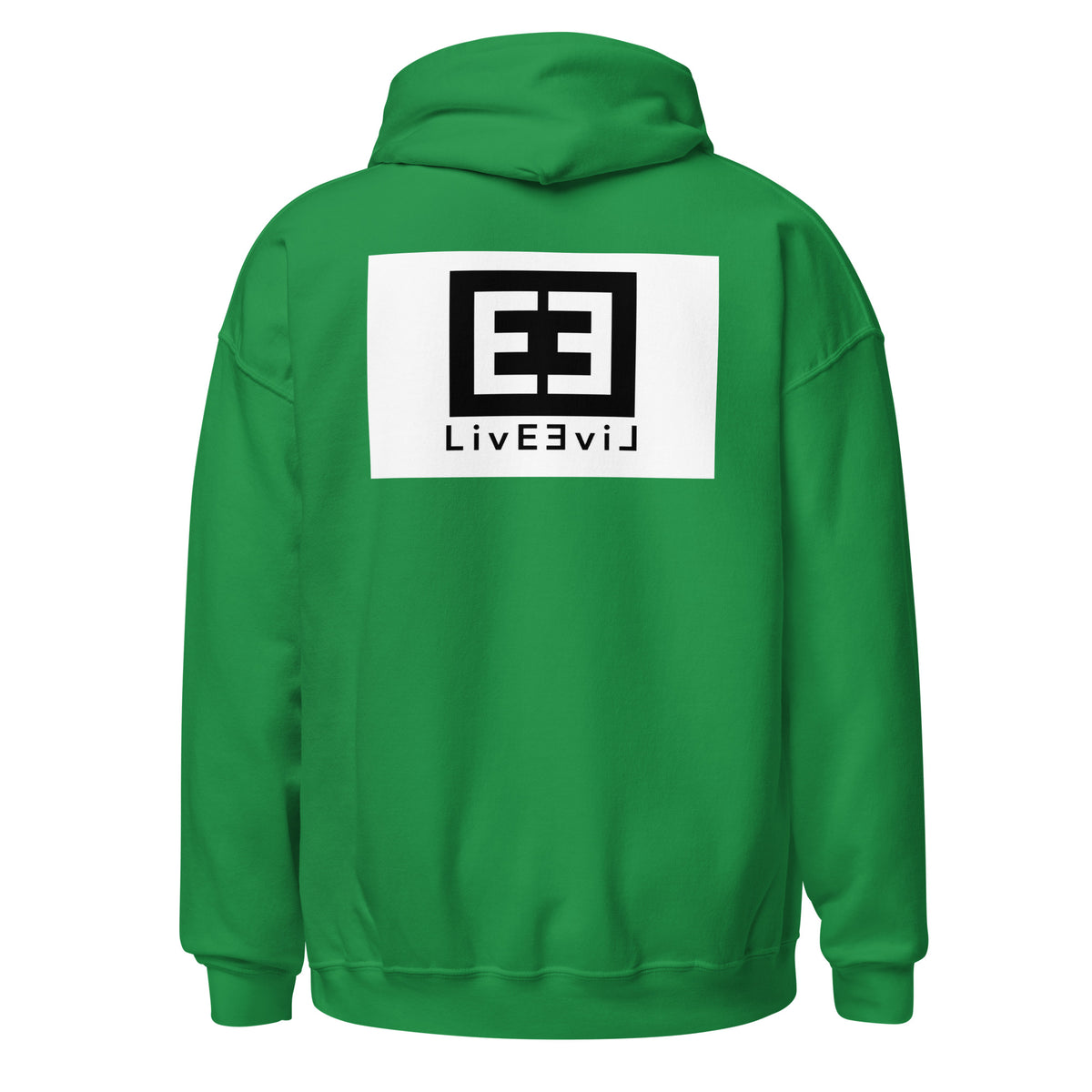 LivEƎvi⅃ 3OF3 Big & Tall graphic hoodie in Irish green, back view