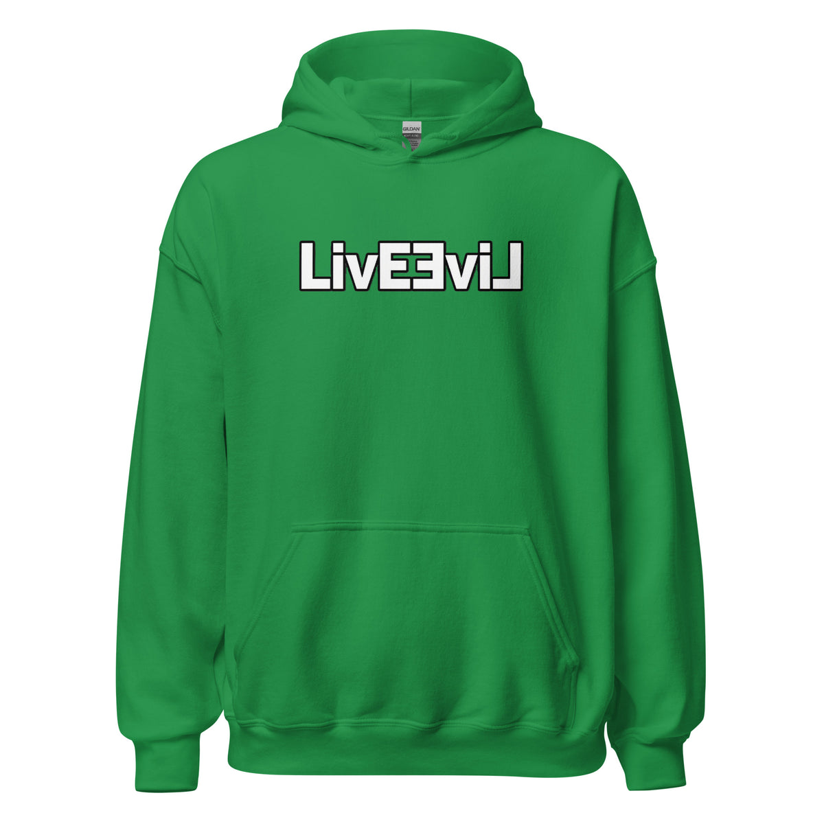 LivEƎvi⅃ 1OF3 Big & Tall graphic hoodie in Irish green, front view
