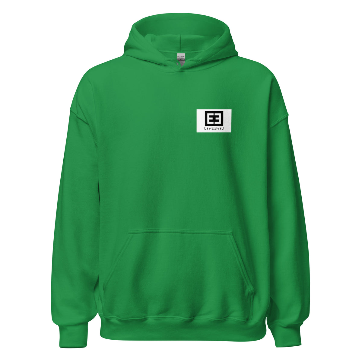 LivEƎvi⅃ 3OF3 Big & Tall graphic hoodie in Irish green, front view