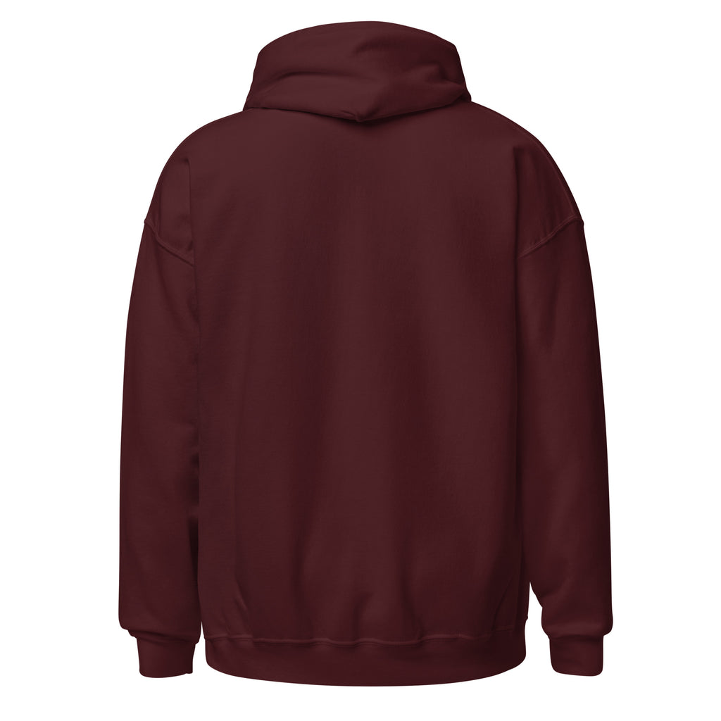 HAIL YOURSELF LivEƎvi⅃ Big & Tall graphic hoodie in maroon, back view