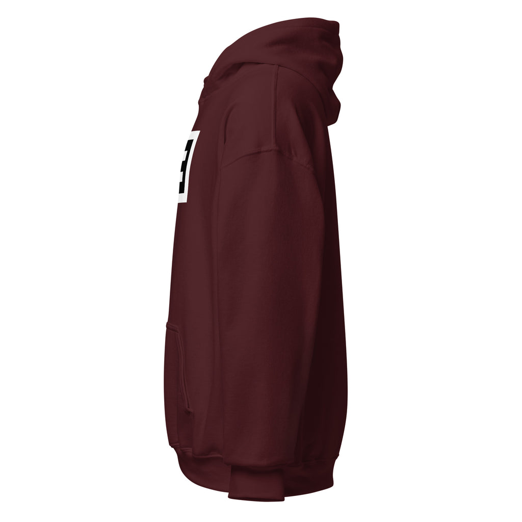LivEƎvi⅃ 2OF3 Big & Tall graphic hoodie in maroon, left view