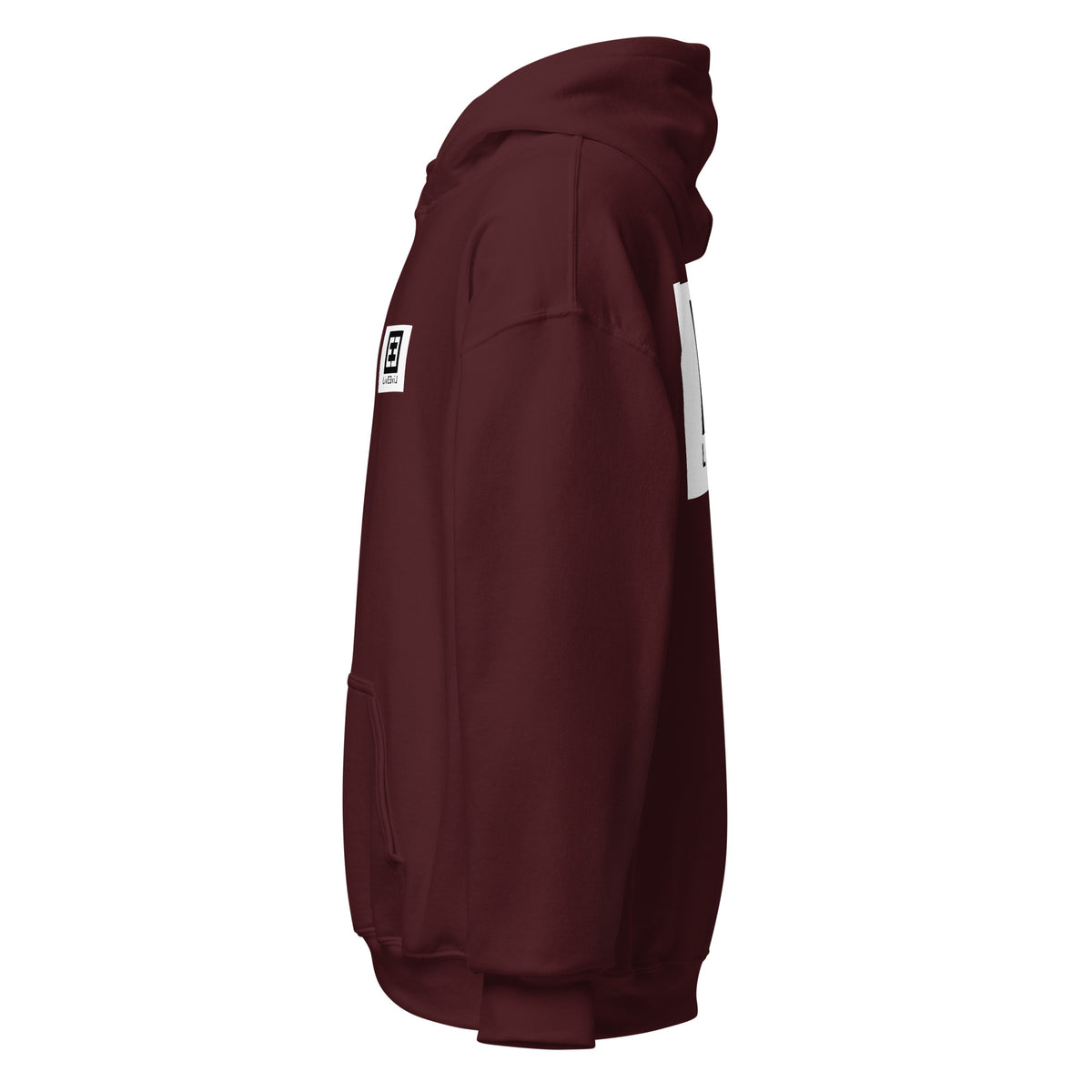 LivEƎvi⅃ 3OF3 Big & Tall graphic hoodie in maroon, left view