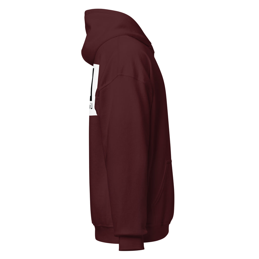 LivEƎvi⅃ 3OF3 Big & Tall graphic hoodie in maroon, right view