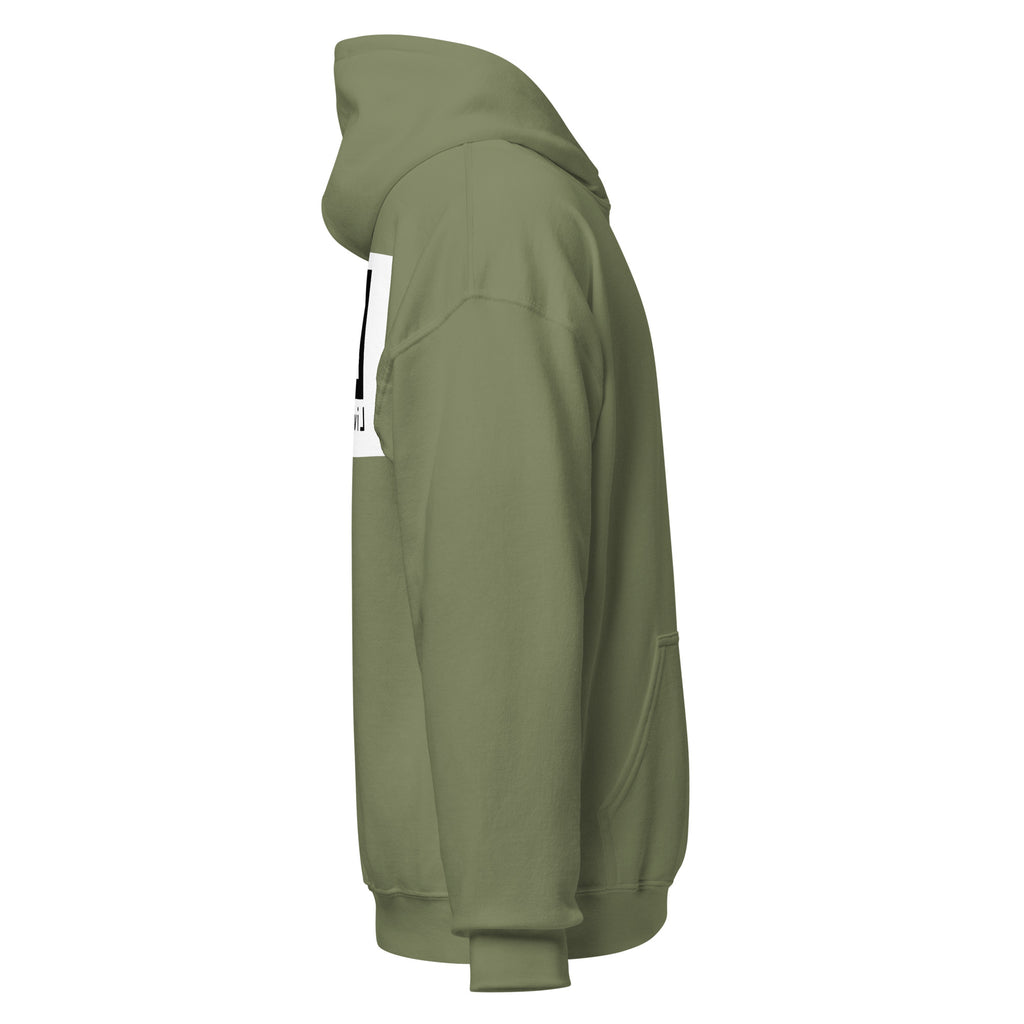 LivEƎvi⅃ 3OF3 Big & Tall graphic hoodie in military green, right view