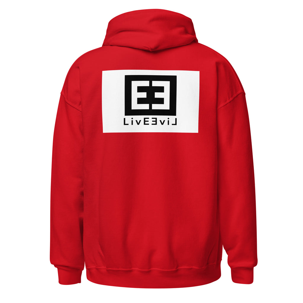 LivEƎvi⅃ 3OF3 Big & Tall graphic hoodie in red, back view