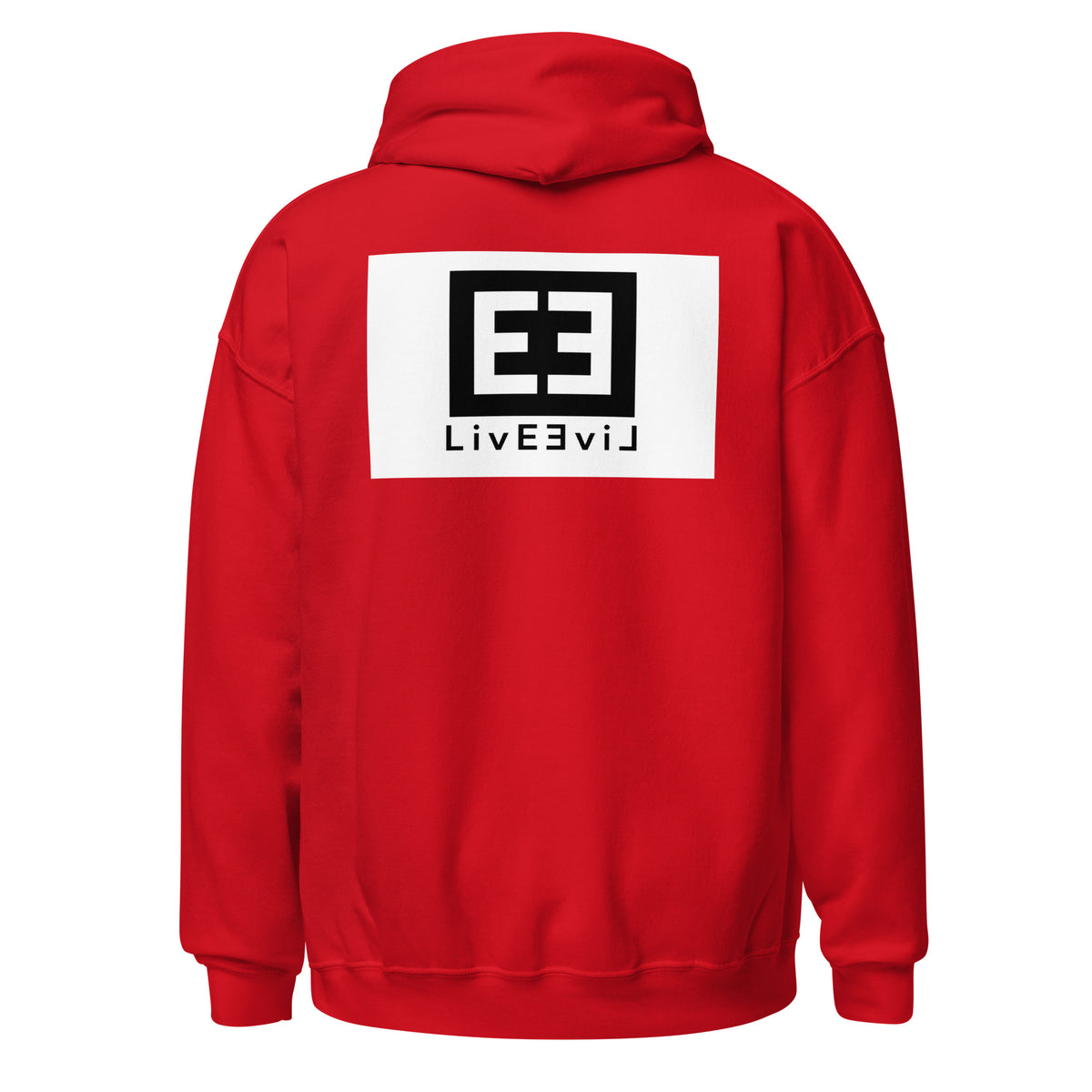 LivEƎvi⅃ 3OF3 Big & Tall graphic hoodie in red, back view