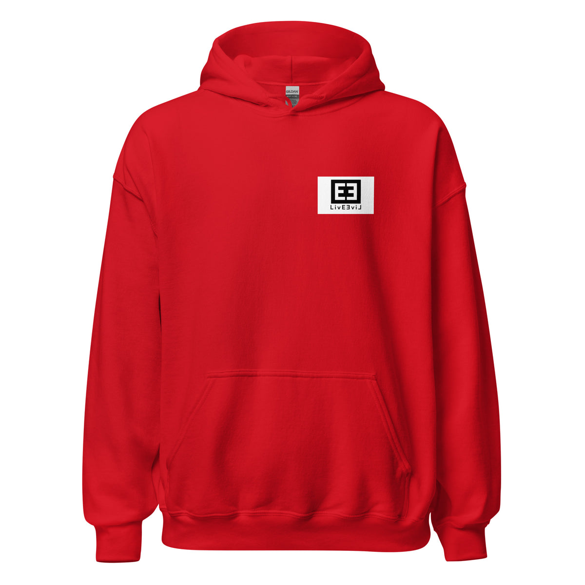 LivEƎvi⅃ 3OF3 Big & Tall graphic hoodie in red, front view