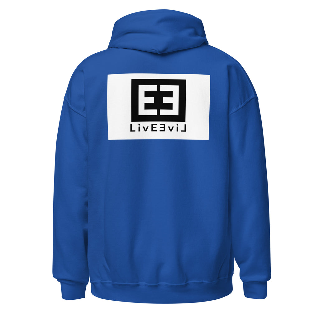 LivEƎvi⅃ 3OF3 Big & Tall graphic hoodie in royal blue, back view