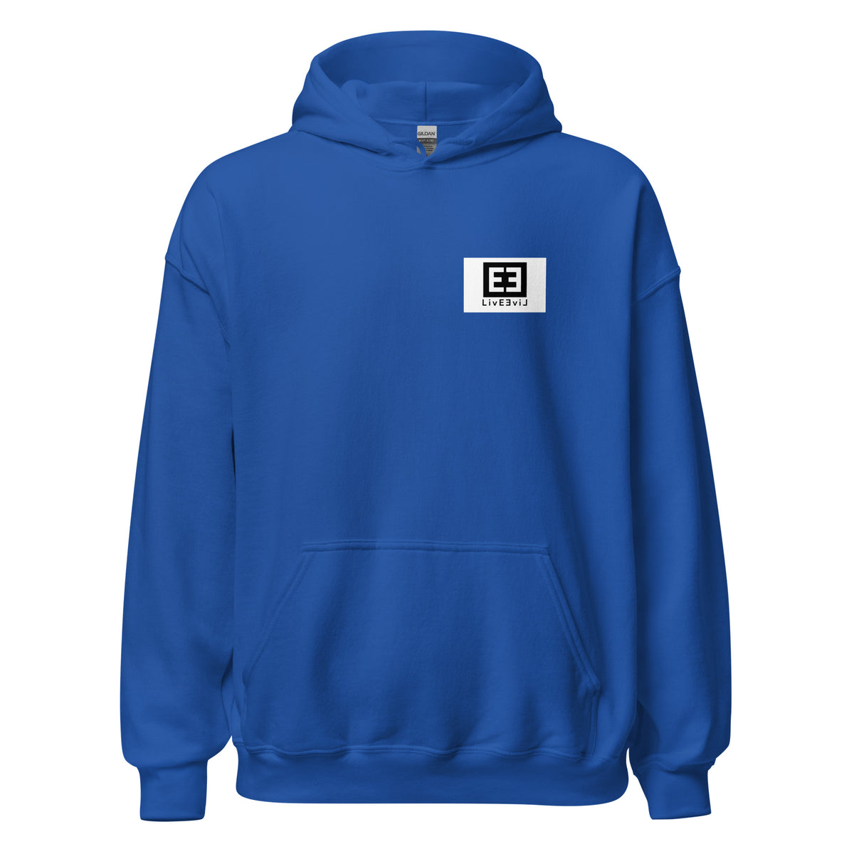 LivEƎvi⅃ 3OF3 Big & Tall graphic hoodie in royal blue, front view