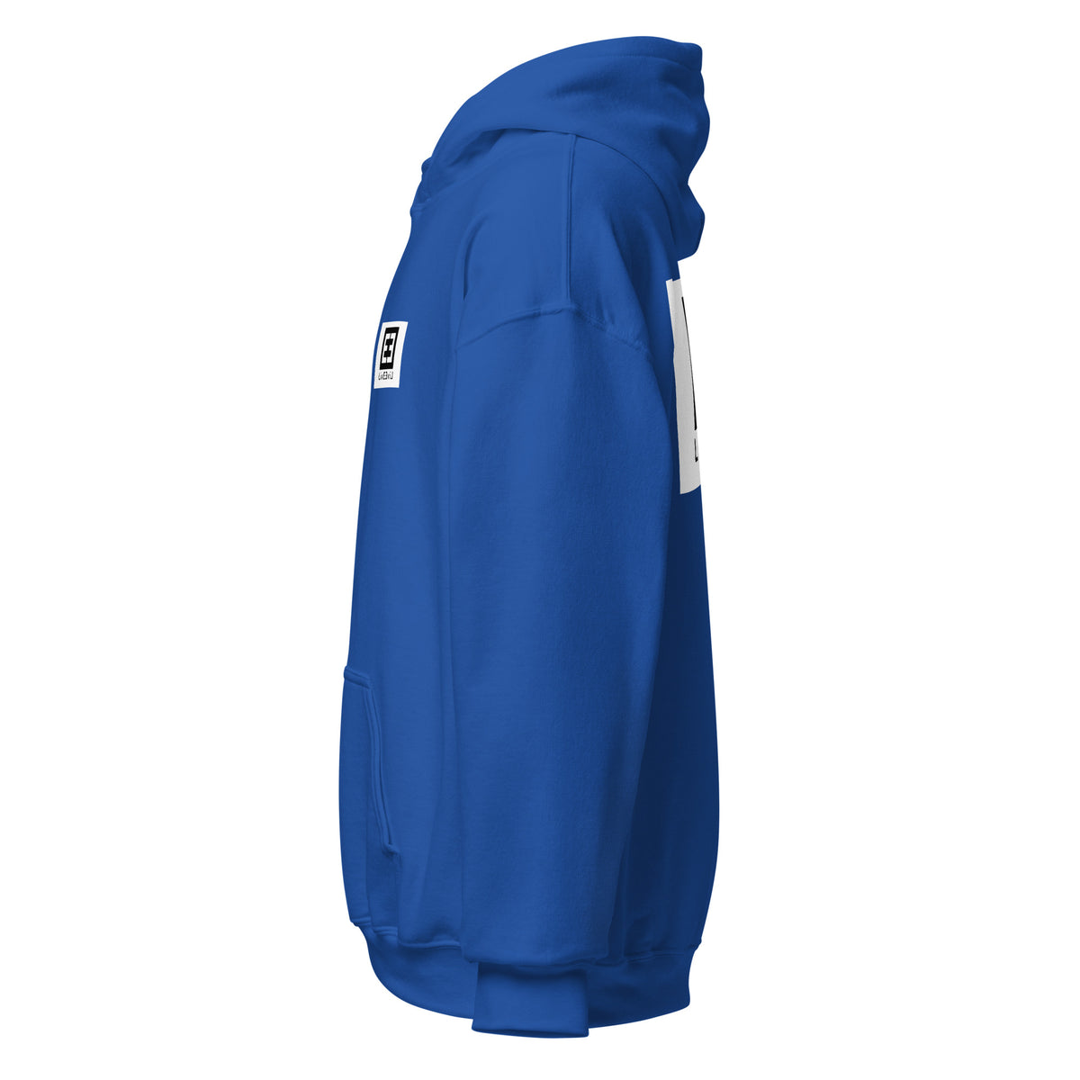 LivEƎvi⅃ 3OF3 Big & Tall graphic hoodie in royal blue, left view