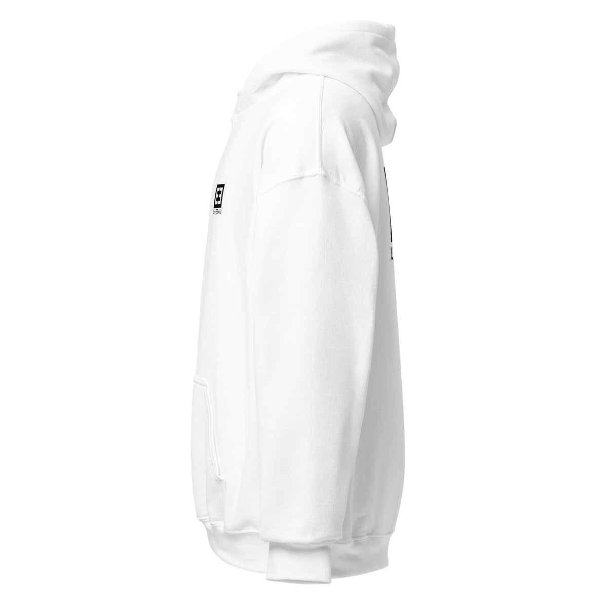 LivEƎvi⅃ 3OF3 Big & Tall graphic hoodie in white, left view