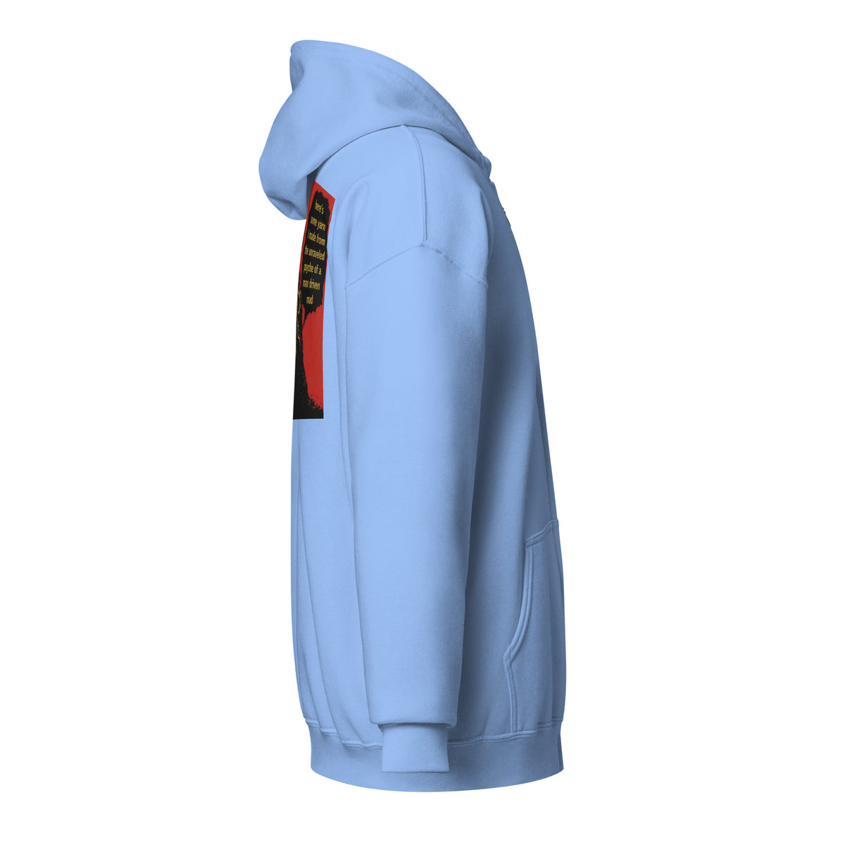 Cthulhu's Making Yarn Again LivEƎvi⅃ zip hoodie in Carolina blue, right view