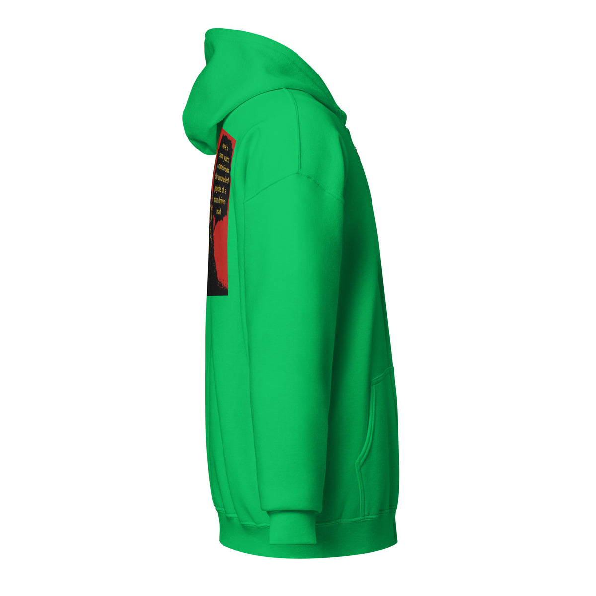 Cthulhu's Making Yarn Again LivEƎvi⅃ zip hoodie in Irish green, right view