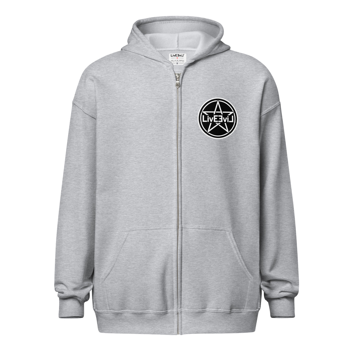 Cthulhu's Making Yarn Again LivEƎvi⅃ zip hoodie in sport grey, front view