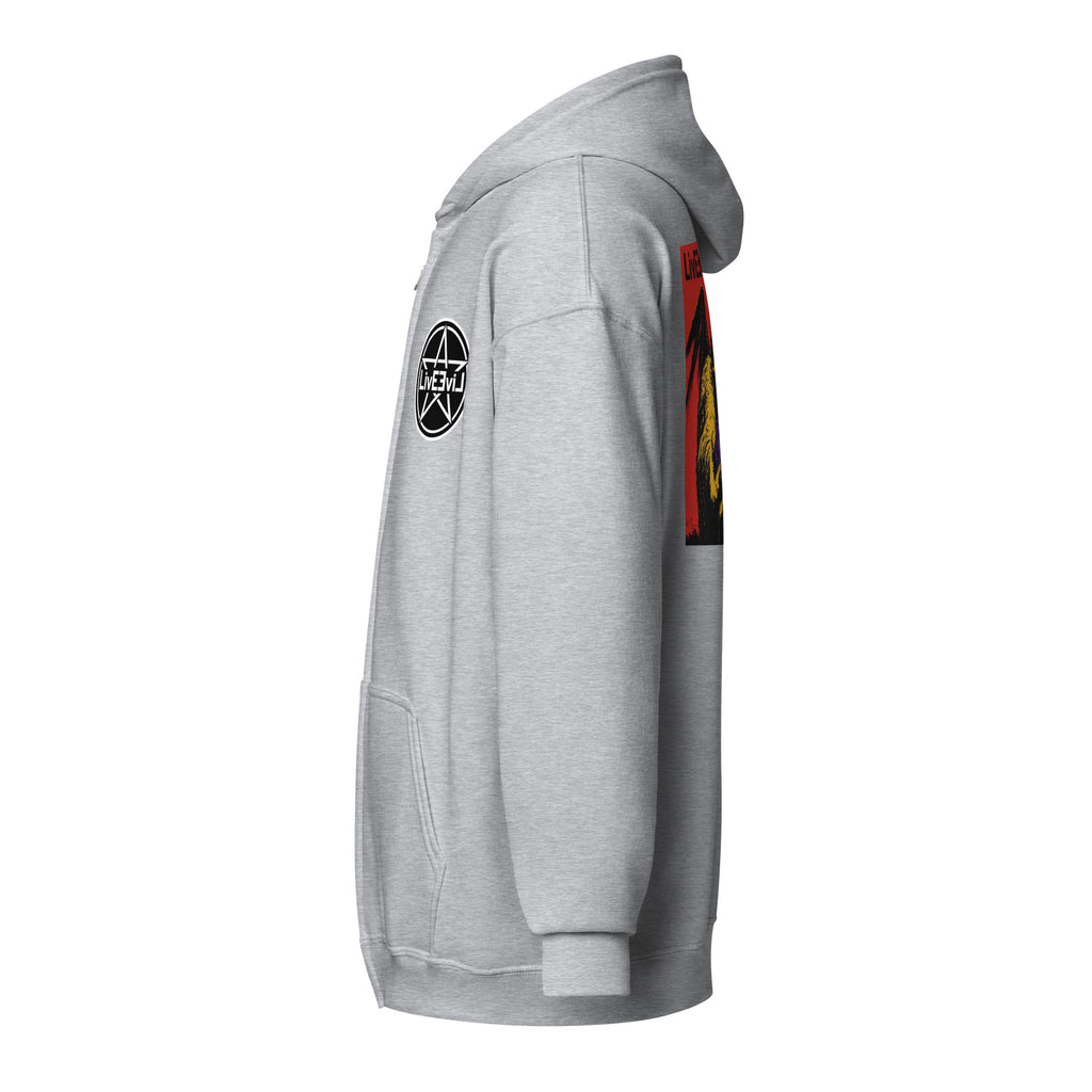 Cthulhu's Making Yarn Again LivEƎvi⅃ zip hoodie in sport grey, left view