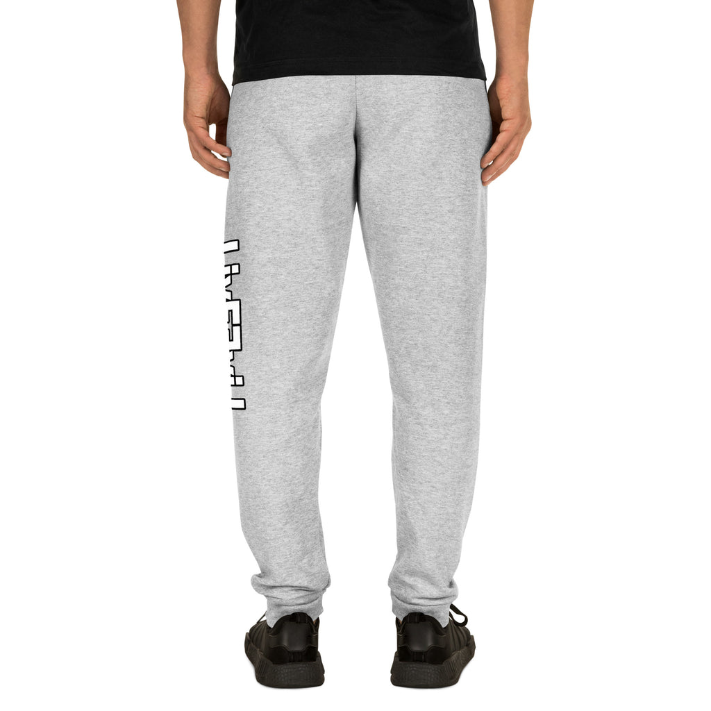 LivEƎvi⅃ unisex joggers in athletic heather, back view