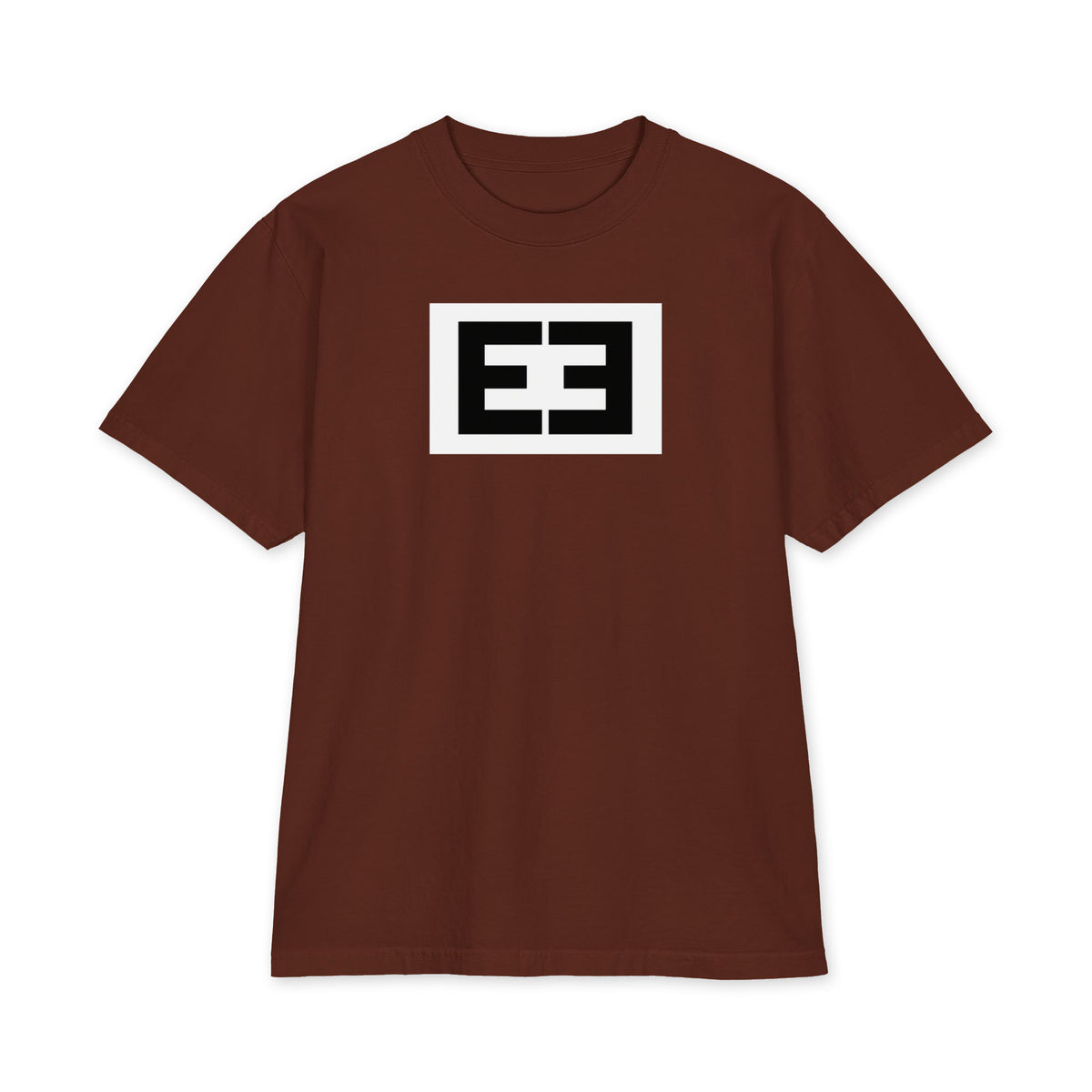 LivEƎvi⅃ 2OF3 Big & Tall heavyweight graphic tee in brown, front view