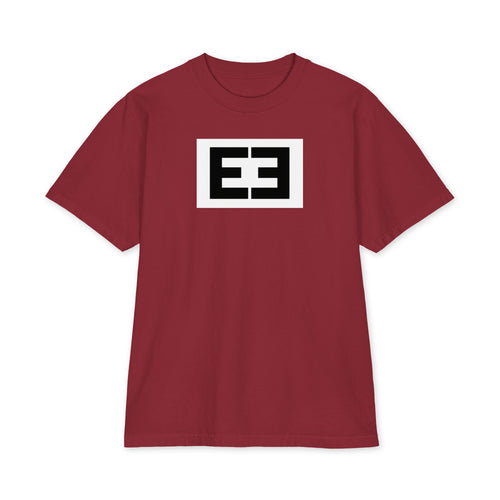 LivEƎvi⅃ 2OF3 Big & Tall heavyweight graphic tee in burgundy, front view