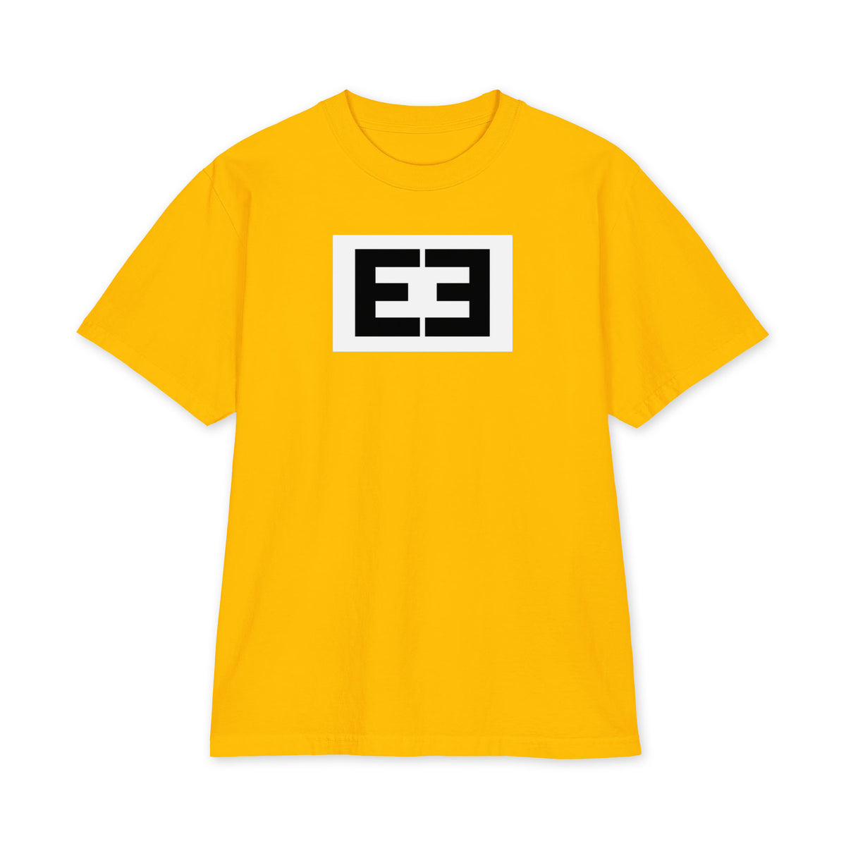 LivEƎvi⅃ 2OF3 Big & Tall heavyweight graphic tee in gold, front view