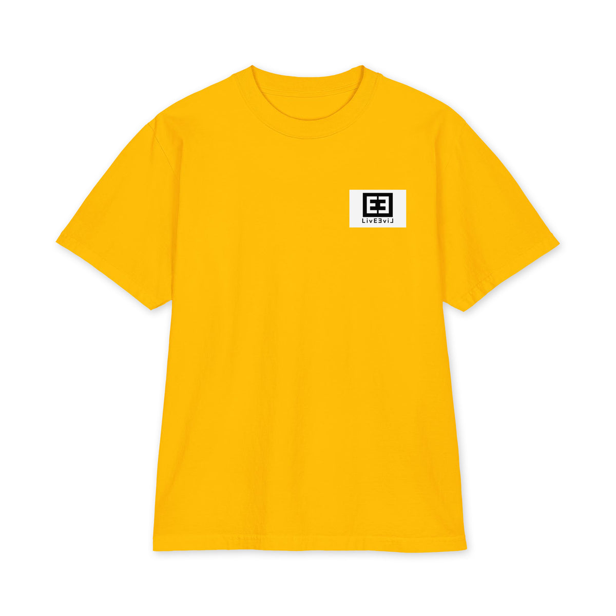 The Wendell LivEƎvi⅃ Big & Tall heavyweight graphic tee in gold, front view