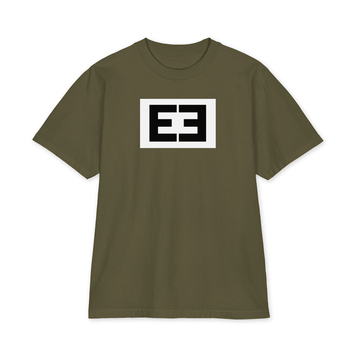 LivEƎvi⅃ 2OF3 Big & Tall heavyweight graphic tee in hunter green, front view