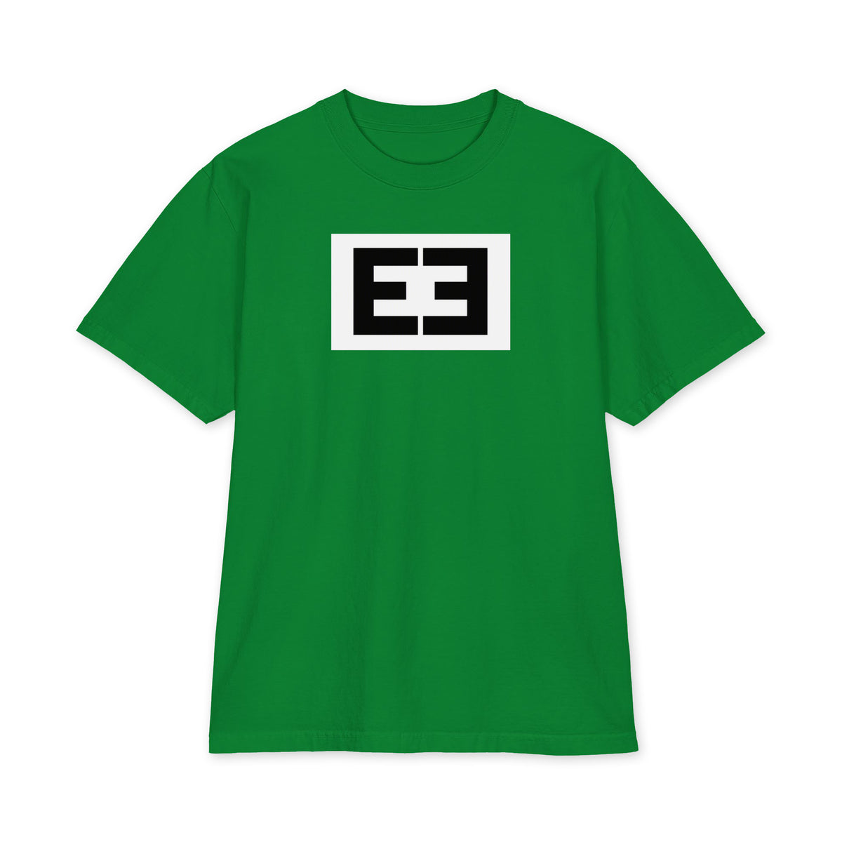 LivEƎvi⅃ 2OF3 Big & Tall heavyweight graphic tee in kelly green, front view