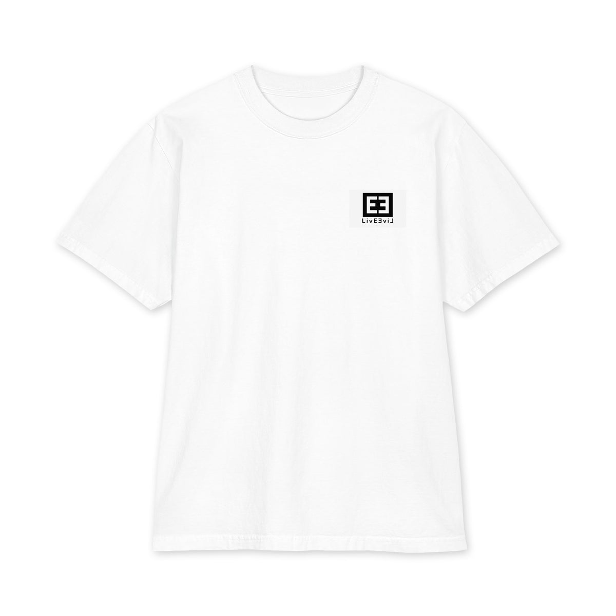 The Wendell LivEƎvi⅃ Big & Tall heavyweight graphic tee in white, front view