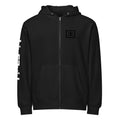 LivEƎvi⅃ premium full-zip hoodie in black, front view