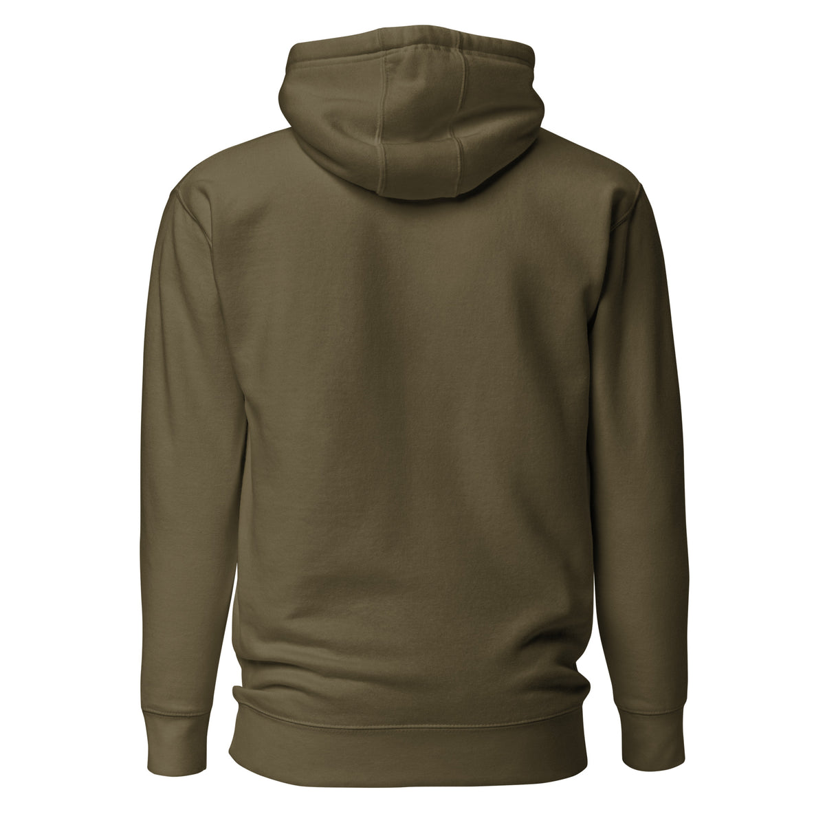 Cthulhu's Empathy 1 LivEƎvi⅃ graphic hoodie in military green, back view
