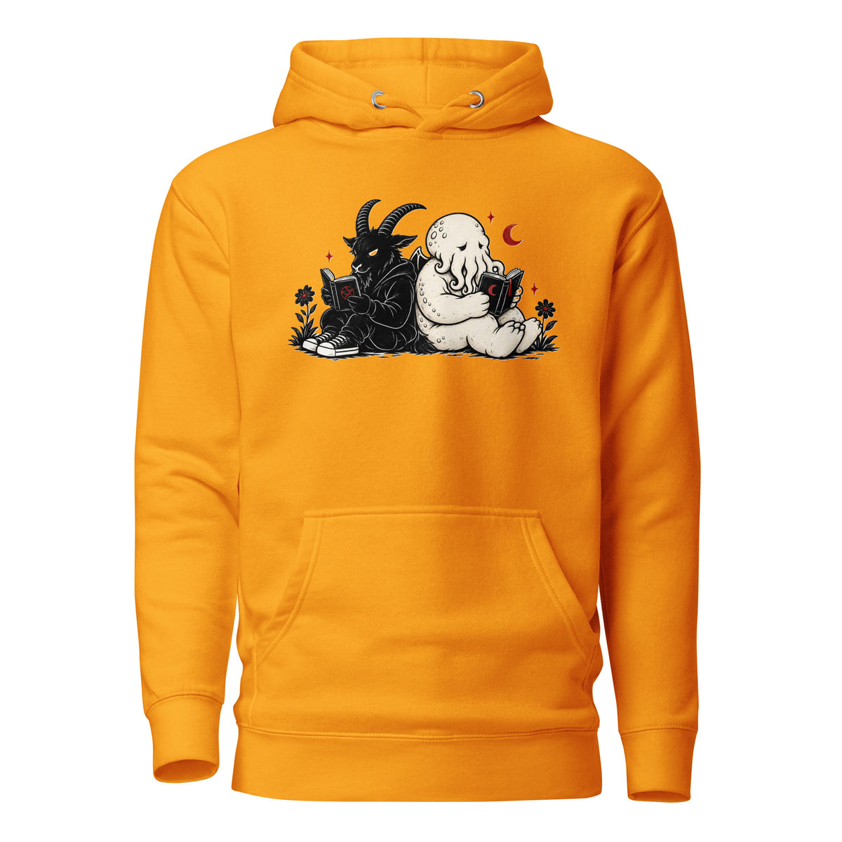 Forbidden Book Club LivEƎvi⅃ graphic hoodie in team gold, front view