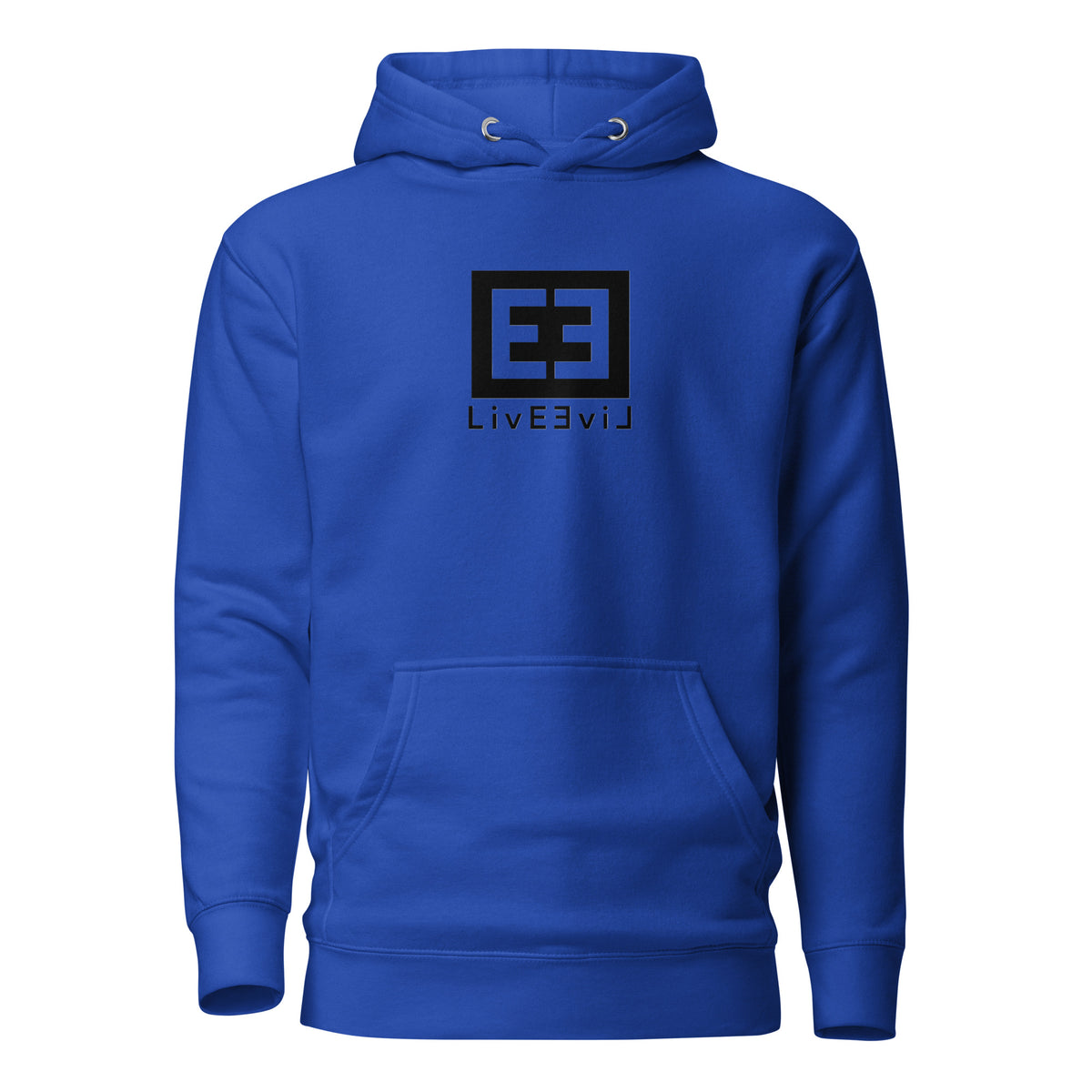 LivEƎvi⅃ 3OF3 graphic hoodie in team royal, front view