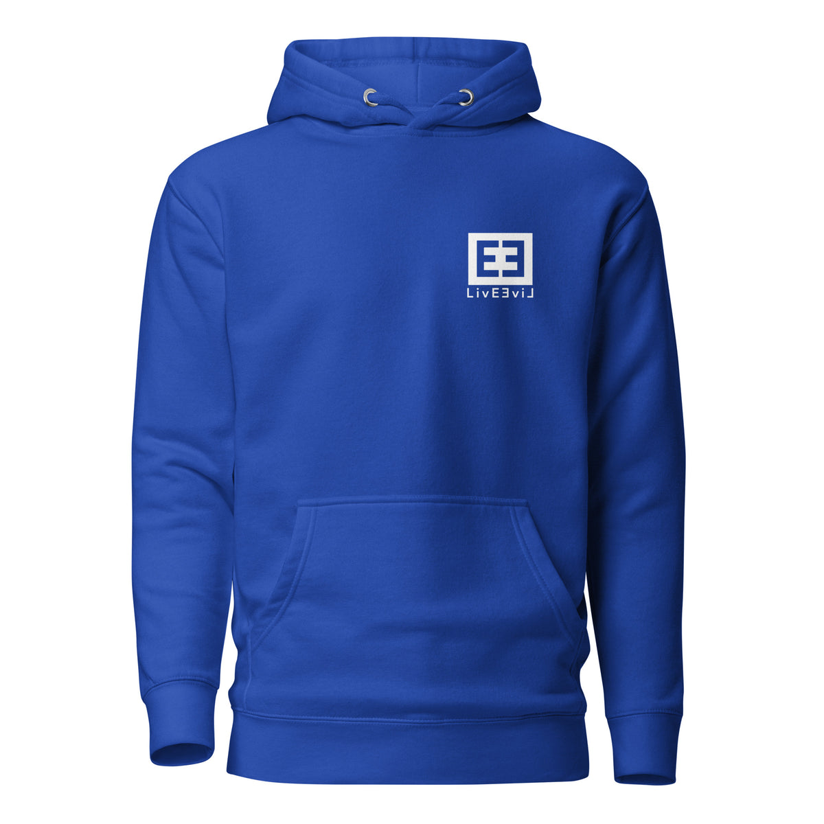 The Wendell LivEƎvi⅃ graphic hoodie in team royal, front view