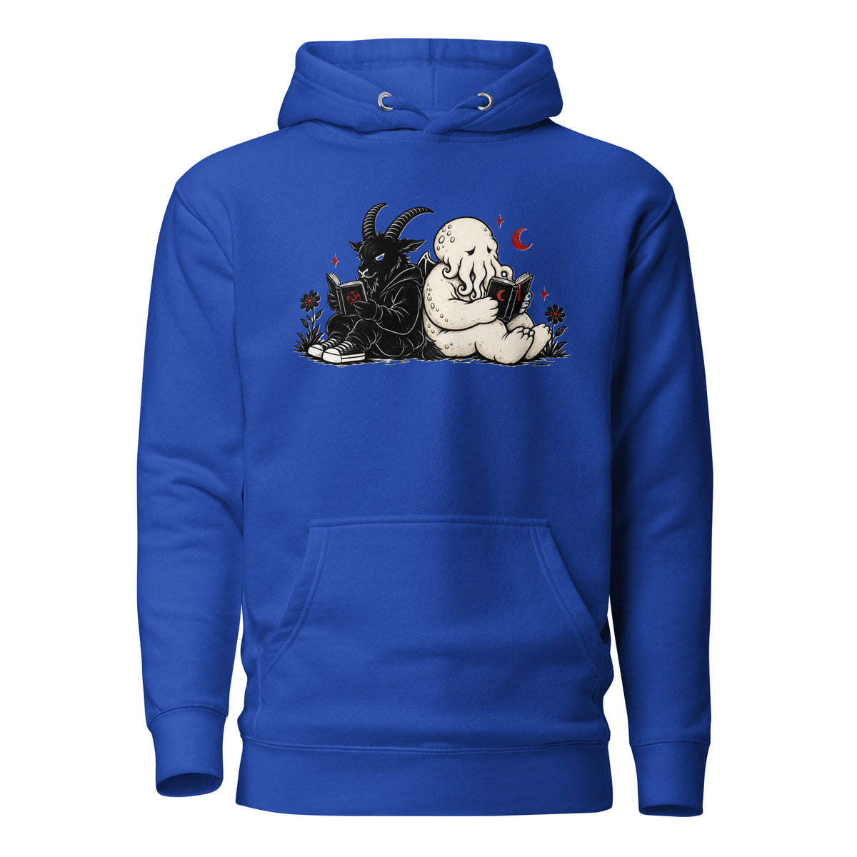 Forbidden Book Club LivEƎvi⅃ graphic hoodie in team royal, front view